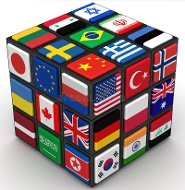 Cube with flags