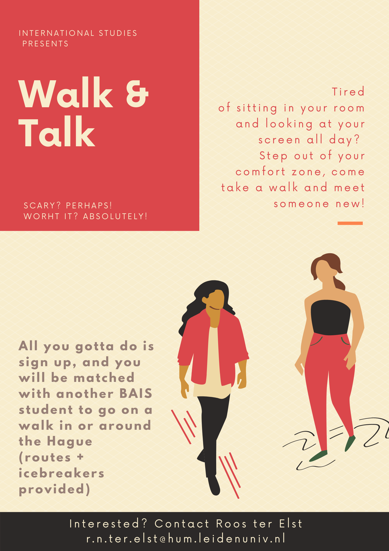 Students Sign up for walk and talk! Leiden University