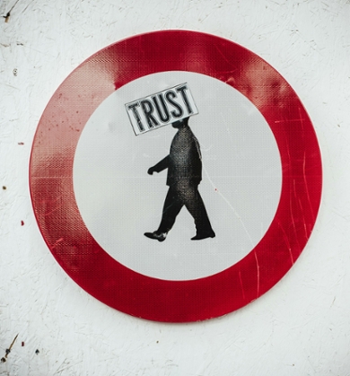 round red and white trust signage
