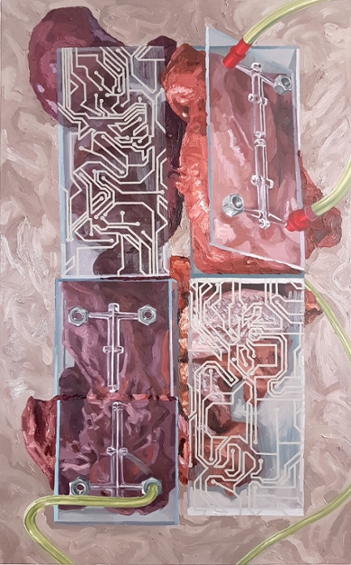 © Lotte Pet - They left them to their own devices, 2024, olie op doek, 160x100 cm.