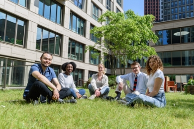 IRO students on the Wijnhaven Campus in The Hague