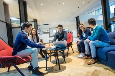 Studying in the Wijnhaven building, The Hague