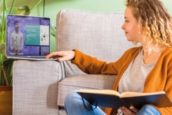 Student with laptop