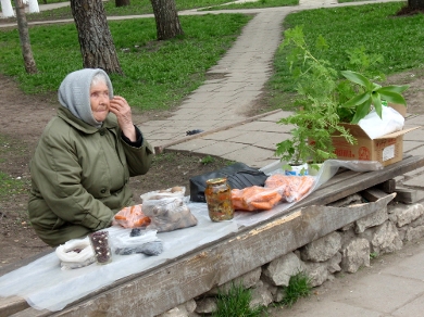 On the Russian countryside, poverty is quite common.