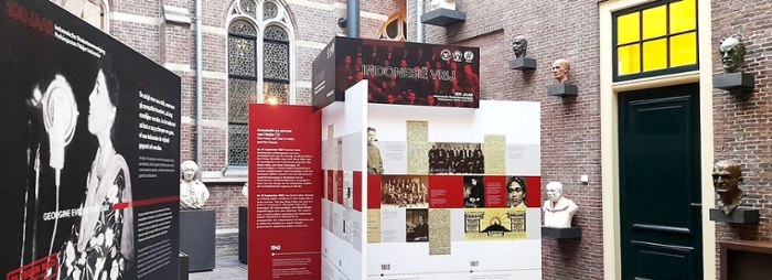 Overzichtsfoto van de tentoonstelling 100 jaar Indonesische Studentenvereniging