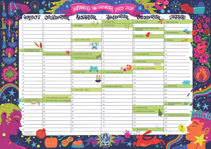 D&I Calendar 2025-2026: August 2025 till January 2026