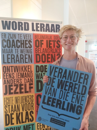 Nils Buitenhek met slogan 'Verander de wereld van die ene leerling'