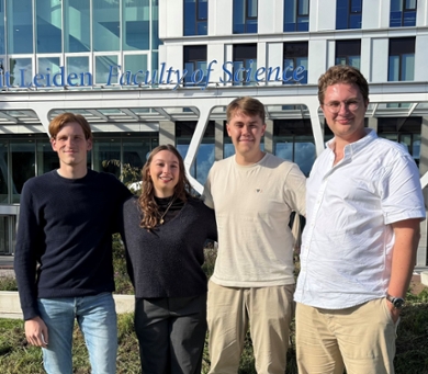 The winning team from Leiden. From left to right: Jasper, Lana, Niels, Jort (not pictured: Robert)