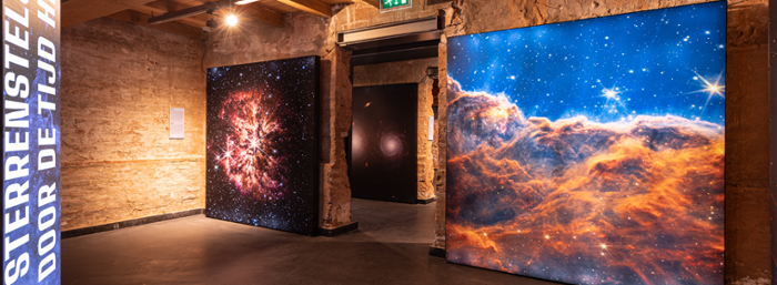 Picture of the JWST Universe exhibition in the Old Observatory. Photo: Zsófia Szalavári en Mateusz Ostaszewski.