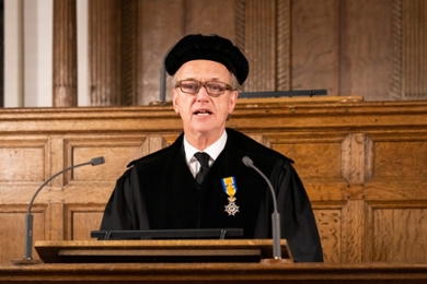 Ruud Koole tijdens zijn afscheidscollege