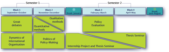 Infographic: MSc Programme Structure, The Hague specialisation